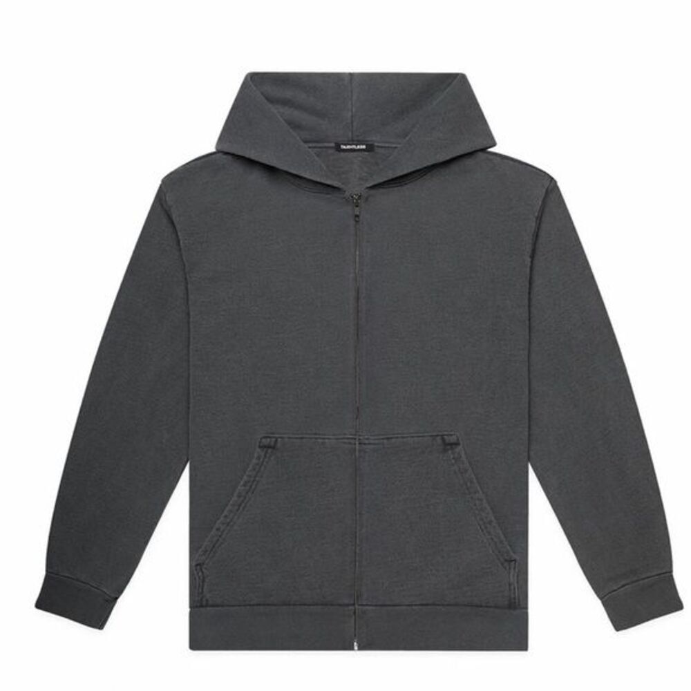 Talentless Charcoal Gray Heavyweight Full Zip-Up Hoodie Sweatshirt Men's Size XL